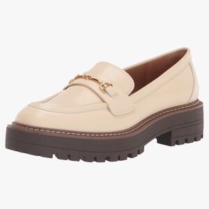 Sam Edelman Laurs Ivory Chunky Heel Leather Loafers